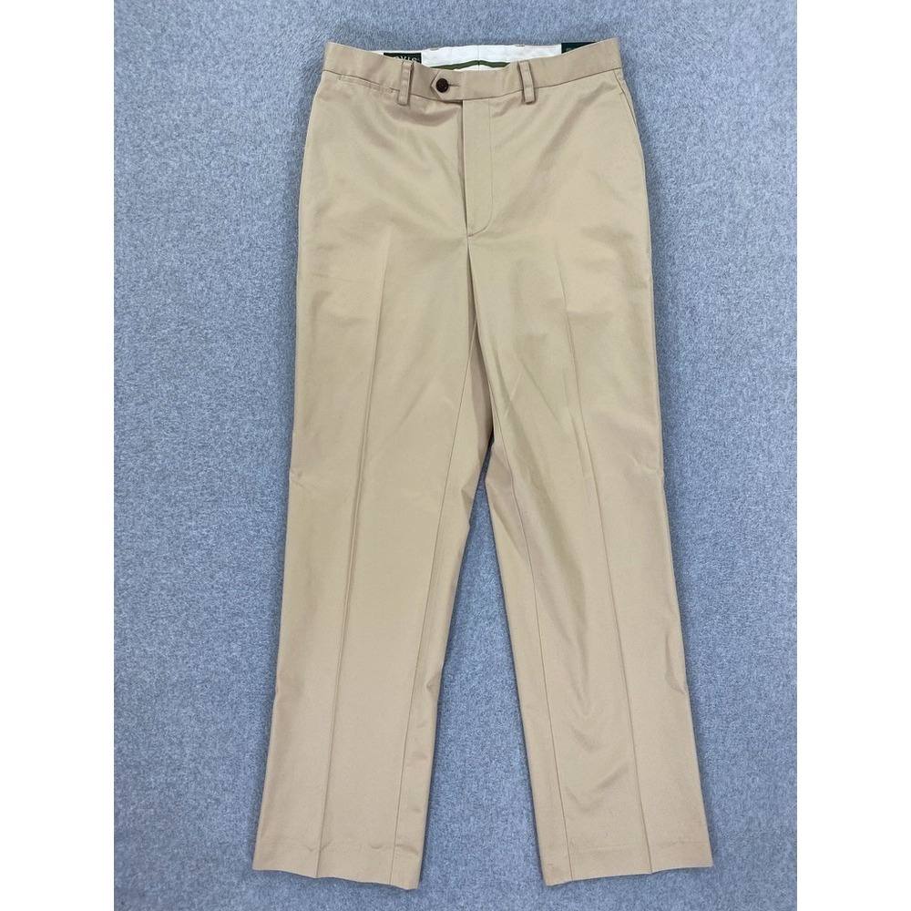 ORVIS Pants Mens‎ 32x32 Beige Wrinkle Free Luxury Cotton Trim Fit Trousers